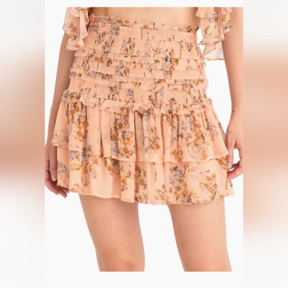 Secret Mission Puglia Chiffon Blush Mini Skirt Size Medium